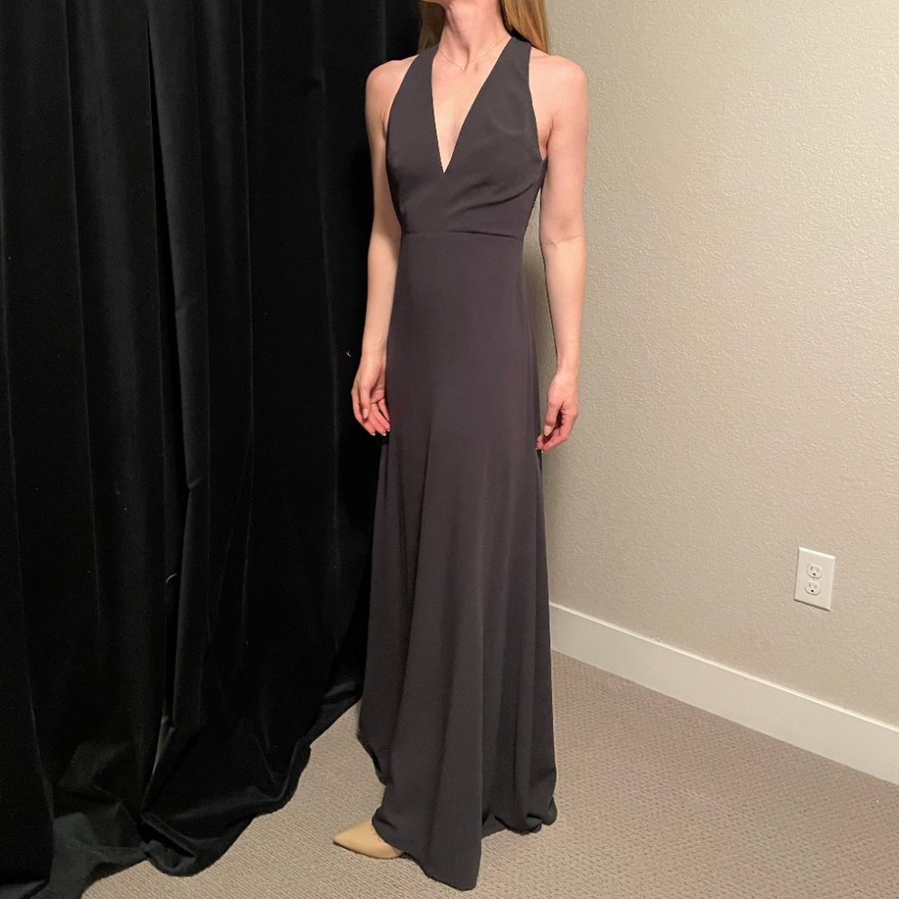 Scoop Back Deep Forrest Green Gown